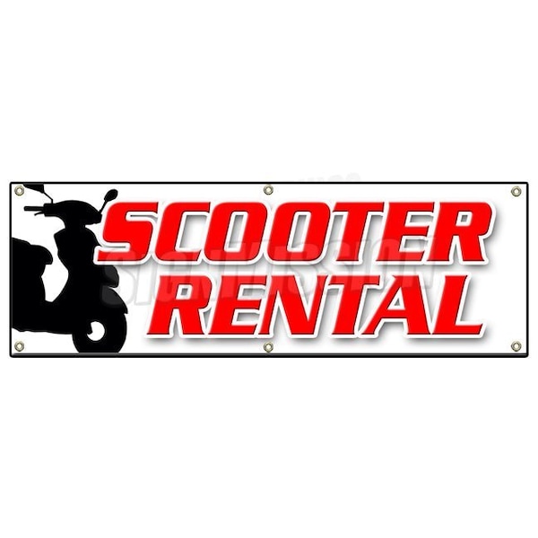Signmission SCOOTER RENTAL BANNER SIGN scooter rent vespa shop travel mobility B-72 Scooter Rental - main